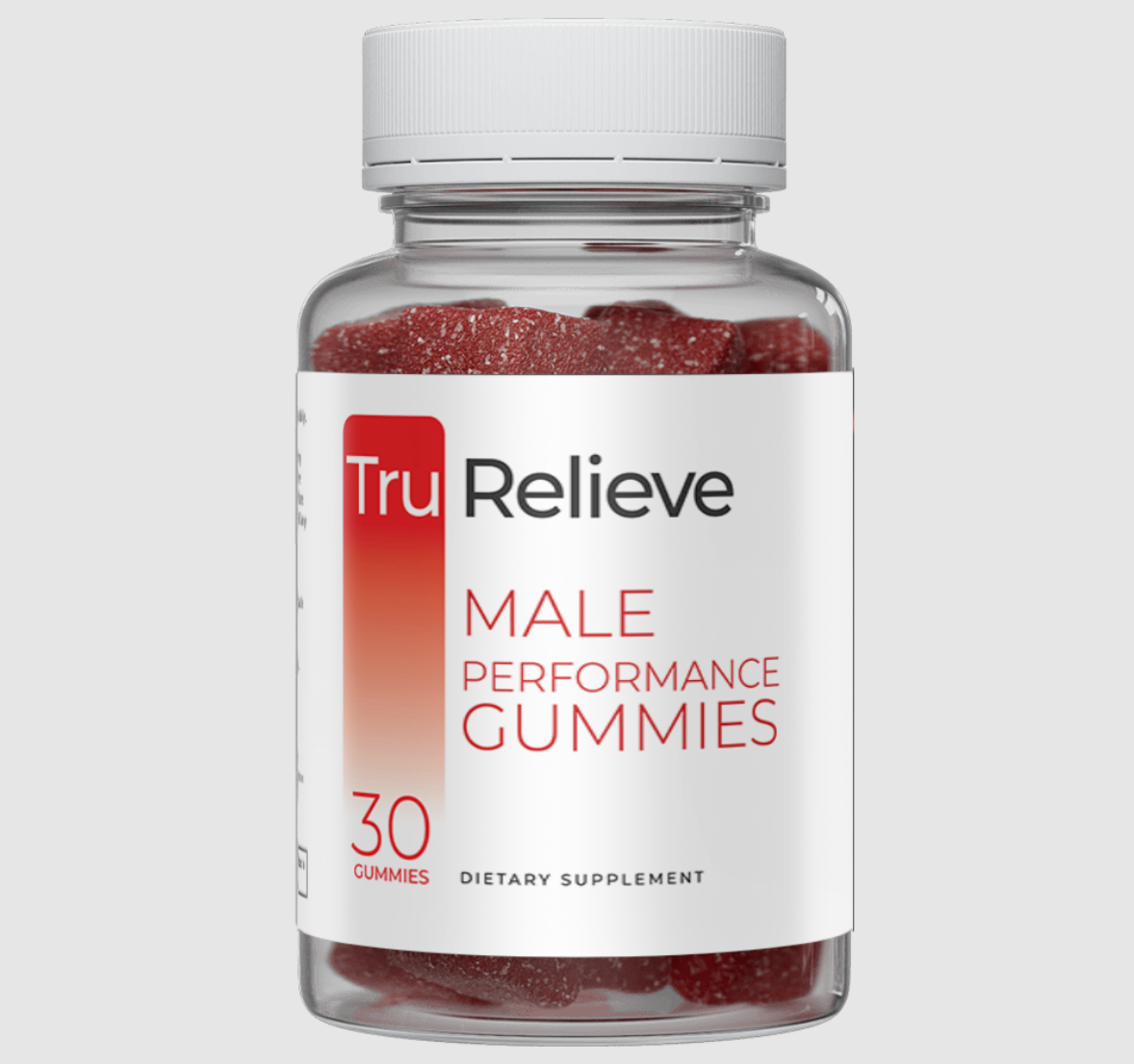 TruRelieve Male Enhancement gummies bottle — 30 dietary supplement gummies